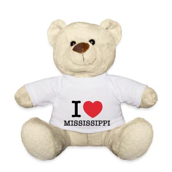J’aime le Mississippi | I Heart Mississippi - Nounours - blanc - Devant
