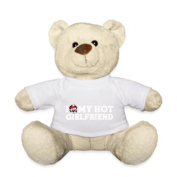 Vintage I Love My Hot Girlfriend - I Heart My - Nounours - blanc - Devant