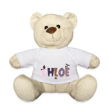 Prénom Chloé HALLOWEEN - Nounours - blanc - Devant