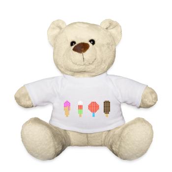 Pixel Eis - Retro Eiscreme - Teddy Bear - white - Front