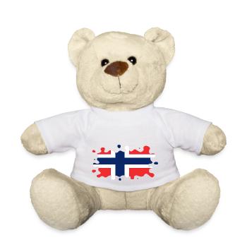 Norvège Norvège Drapeau Scandinavie Norden Tor Viking - Nounours - blanc - Devant