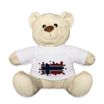 Norvège Norvège Drapeau Scandinavie Norden Tor Viking - Nounours - blanc - Devant