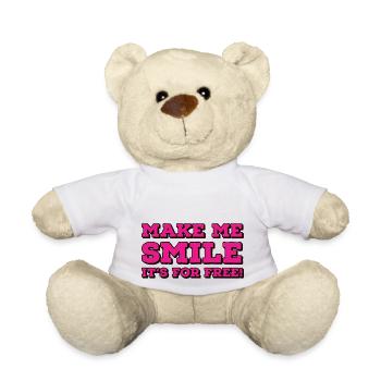 Make me smile it's for free - Teddy Bear - white - Front