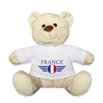 Frankreich Stil Design T-Shirt - Teddy - Weiß - Vorne