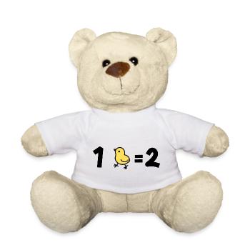 un poussin égal deux - Nounours - blanc - Devant