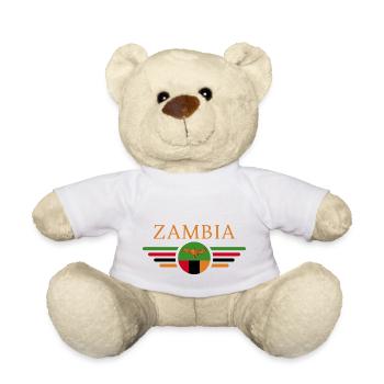 J’aime la Zambie, T-shirt design de style élégance - Nounours - blanc - Devant