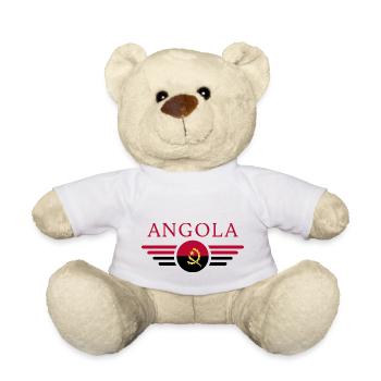 J’aime l’Angola, T-shirt design de style élégance - Nounours - blanc - Devant