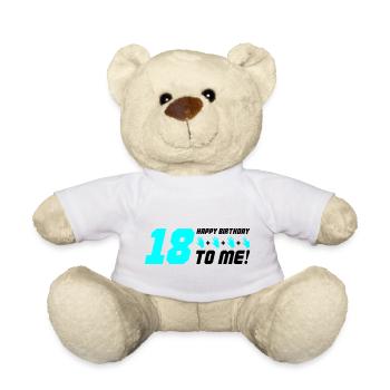 Joyeux anniversaire à moi 18 - Nounours - blanc - Devant