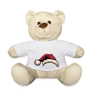 Chapeau de Père Noël - Nounours - blanc - Devant