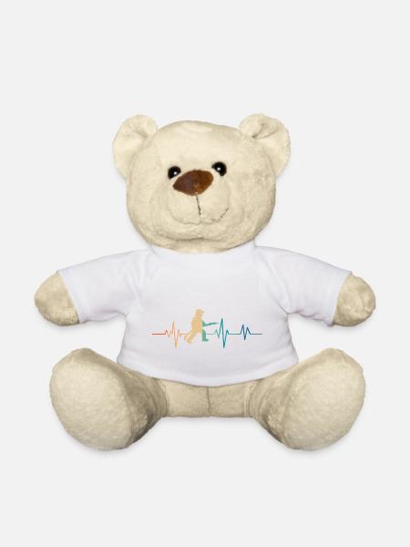 Retro Feuerwehrmann Herzschlag - Teddy - Weiß
