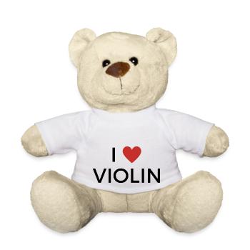 J’aime Violon - Ich liebe Violine - Nounours - blanc - Devant