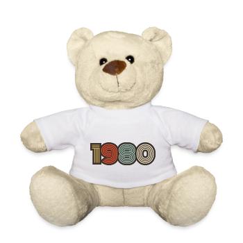 1980 rétro vintage - Nounours - blanc - Devant