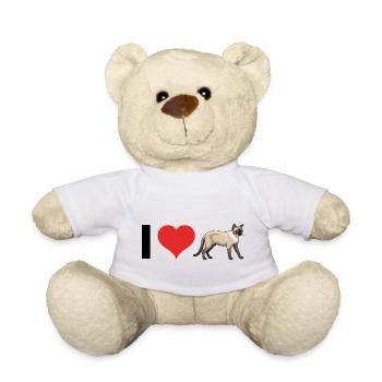 J’adore Siam Cats - Conception de chat mignon - Nounours - blanc - Devant