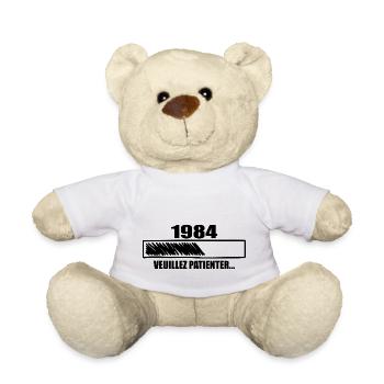 1984 Cadeau Anniversaire 1984 - Veuillez Patienter - Nounours - blanc - Devant
