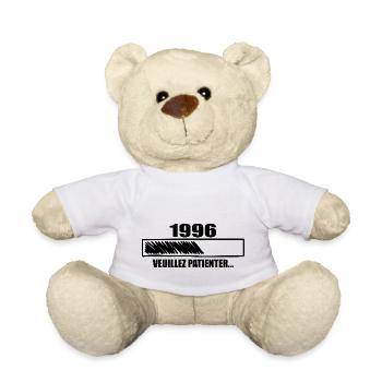 1996 Cadeau Anniversaire 1996 - Veuillez Patienter - Nounours - blanc - Devant