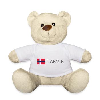 Drapeau de la Norvège - Larvik - Norge - Norwegen - Nounours - blanc - Devant