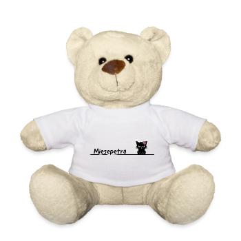 Miesepetra – Drôle de chat Jeu de mots Petra - Nounours - blanc - Devant
