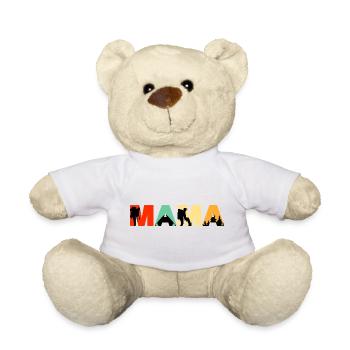 Mama Camping Retro Sunset Hiking Silhouette - Teddy - Weiß - Vorne