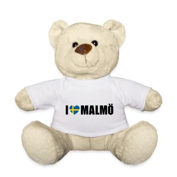 J’adore Malmö, la Suède - Nounours - blanc - Devant