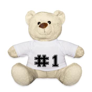 Number One Mum - Teddy Bear - white - Front