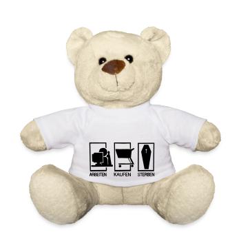 Arbeiten - Kaufen - Sterben - Teddy - Weiß - Vorne