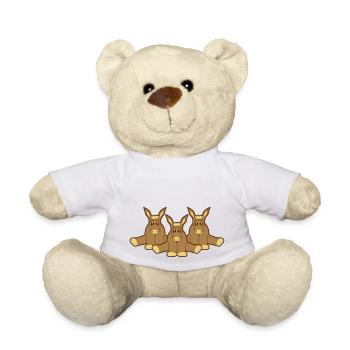 3 amis petit bébé mignon mignon assis âne pf - Nounours - blanc - Devant