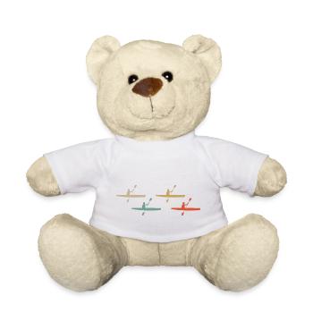 Retro Vintage Style Kanusport Kanu Rudern Boot - Teddy - Weiß - Vorne