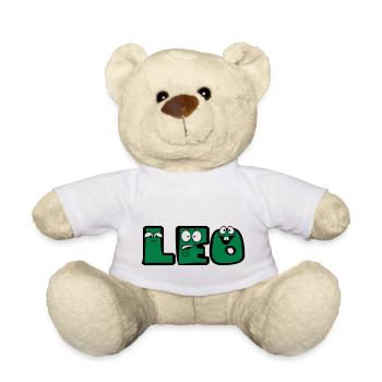 leo vorname maennlich kind baby nachwuchs schwange - Teddy - Weiß - Vorne