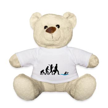 développement de l'évolution né pour nager logo s - Nounours - blanc - Devant