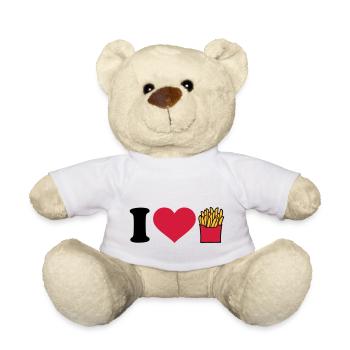 I love Fries - Teddy Bear - white - Front