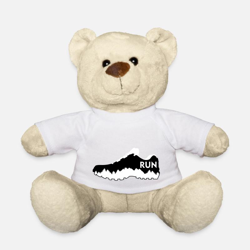Trail running, running - Teddy Bear - white