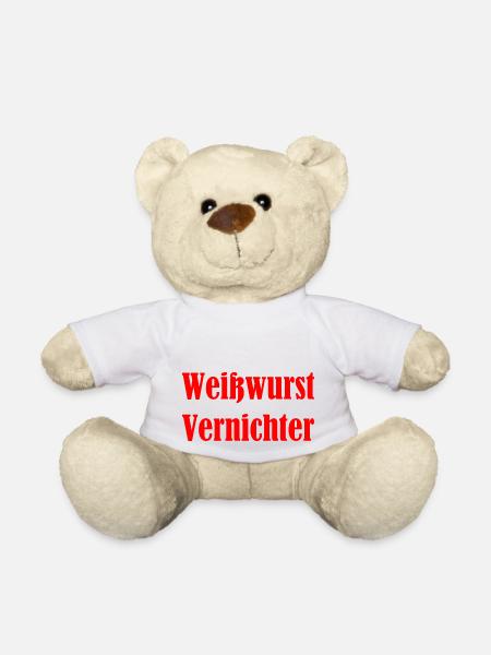 Weisswurst Vernichter - rot - Teddy - Weiß