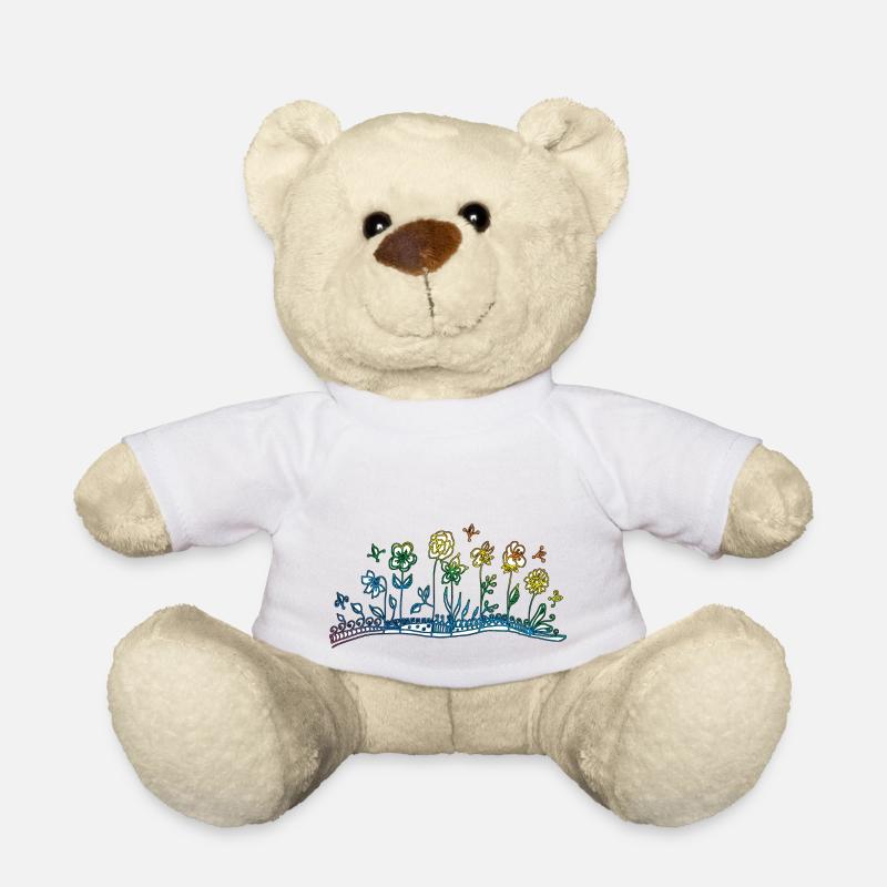 Bunte blumen - Teddy - Weiß