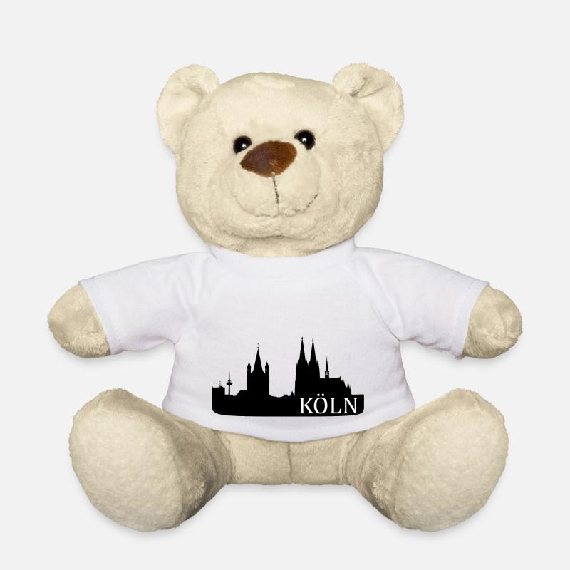 Kölner Skyline - Teddy - Weiß