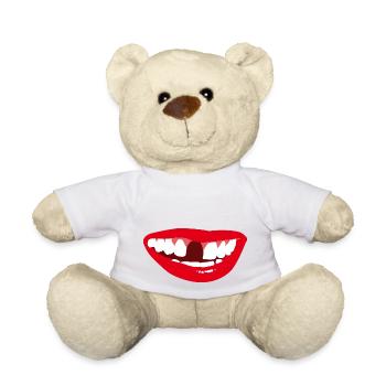 Lachen mit Zahnlücke Lustiges Design - Teddy - Weiß - Vorne
