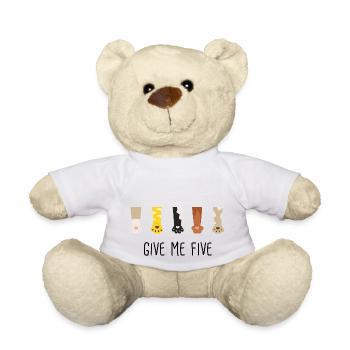 give me five - Teddy Bear - white - Front