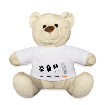 Fox, deer, wedge, huntress, foot seal, trail - Teddy Bear - white - Front