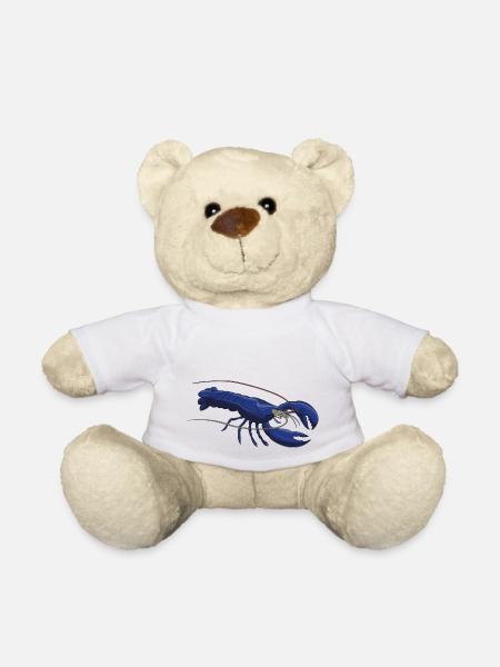 mignon homard bleu animal marin - Nounours - blanc