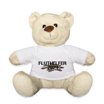Fluthilfe | Flut Helfer Hochwasser Eimerkette Held - Teddy - Weiß - Vorne