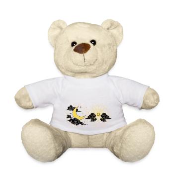 Sun Moon Symbol in Clouds - NaruSasu I SasuNaru - Teddy Bear - white - Front