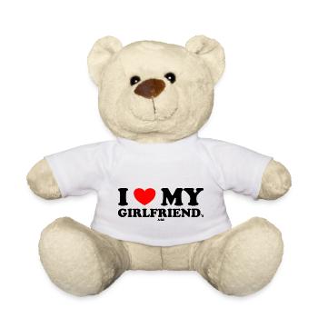 Ich liebe meine Freundinnen lustiges Hemd Valentinstag - Teddy - Weiß - Vorne