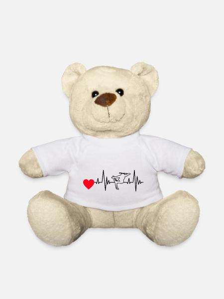 Skifahrer Skifahren Herzschlag Ski EKG Wintersport - Teddy - Weiß