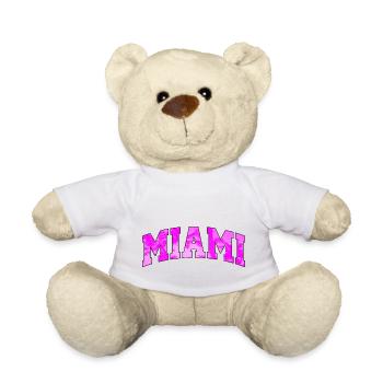 Logo Miami : Design collégial avec ambiance tropic - Nounours - blanc - Devant