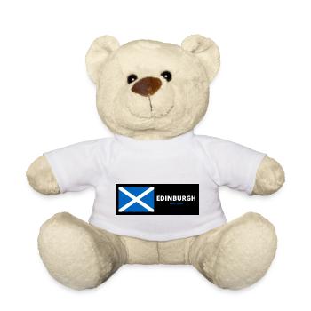 Edinburgh City mit schottischer Flagge - Teddy - Weiß - Vorne