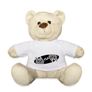 Katzen Logo Text Meow - Teddy - Weiß - Vorne