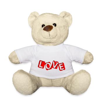 LOVE - rouge et noir - Nounours - blanc - Devant
