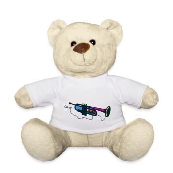 trumpet music - Teddy Bear - white - Front