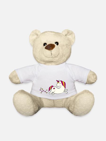 Magical Unicorn Star Trail - Teddy Bear - white