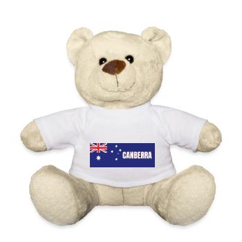 Canberra City en drapeau australien - Nounours - blanc - Devant
