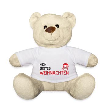 Mein erstes Weihnachten mit rotem Weihnachtsmann - Teddy - Weiß - Vorne
